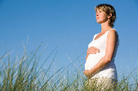 pregnant woman in sun