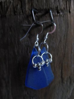 recycled glass earrings