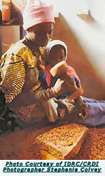 woman grinding shea nuts